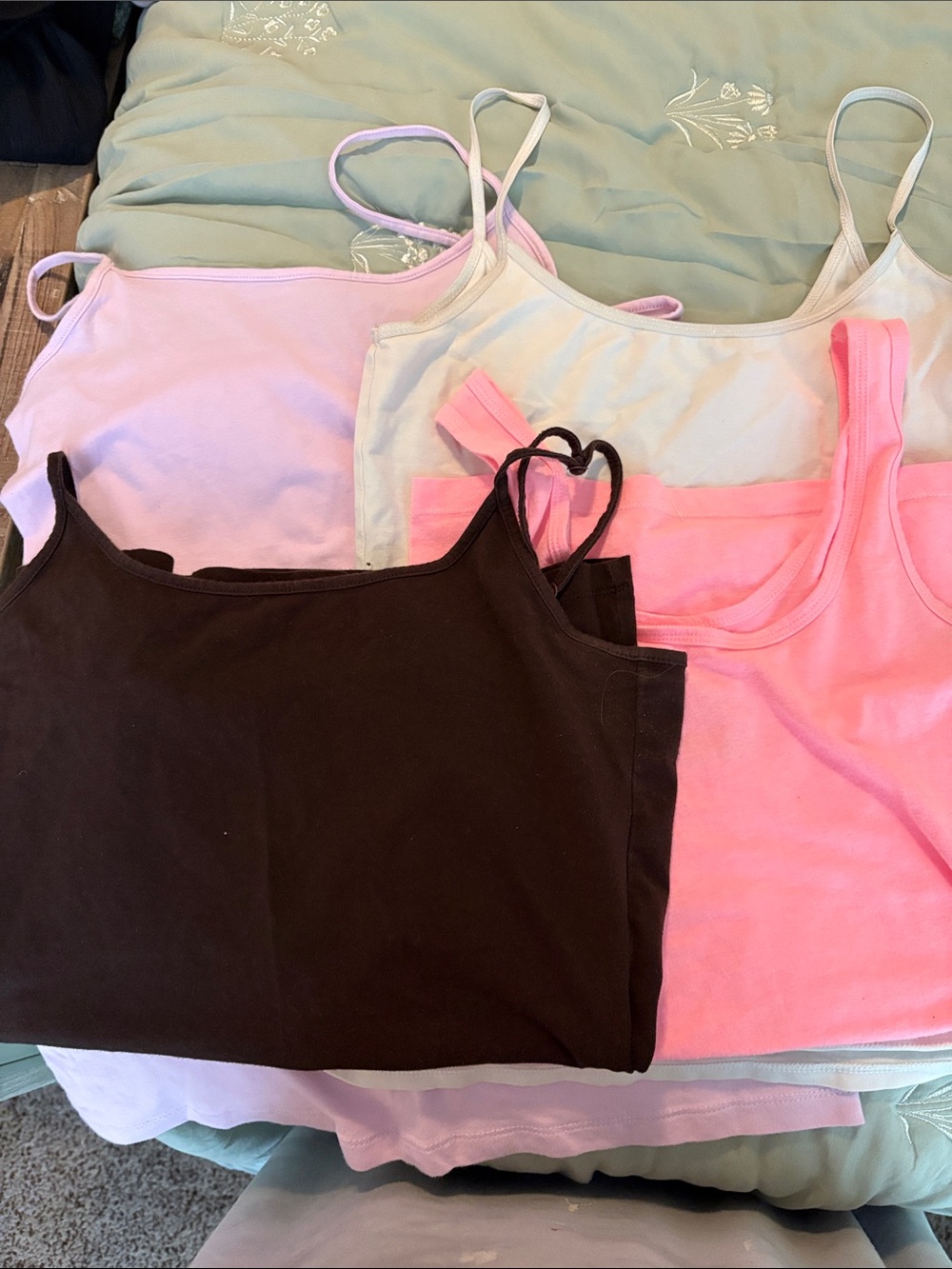 Time and Tru Women's Tank Top Set - Black, Pink, Light Pink, White